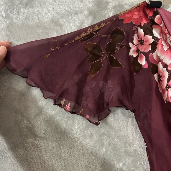 Monsoon y2k baby doll bust line silk floral maxi dress - Picture 2 of 16